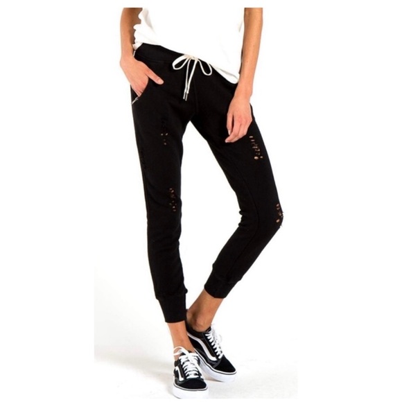 NWT Revolve x n:PHILANTHROPY Gravity Distressed Jogger Pants in Black - Picture 6 of 8